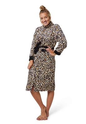 Rits badjas panterprint-l/xl Rits badjas panterprint-l/xl