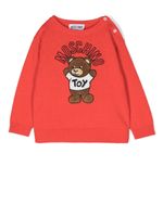 Moschino Kids pull à logo Teddy Bear brodé - Rouge