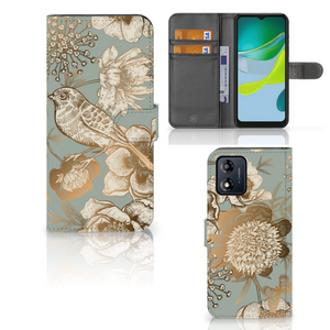 Hoesje voor Motorola Moto E13 4G Vintage Bird Flowers