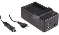 4-in-1 acculader voor Canon LP-E17 accu - compact en licht - laden via stopcontact, auto, USB en Powerbank - thumbnail