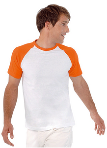 Heren baseball t-shirt oranje