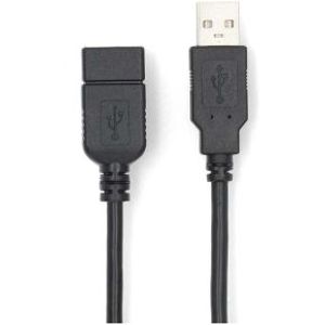 USB-Kabel | USB 2.0 | USB-A Male | USB-A Female | 480 Mbps | Vernikkeld | 3.00 m | Rond | PVC | Zwar