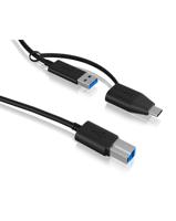 ICY BOX IB-CB032 USB-kabel USB 3.2 Gen 1 (3.1 Gen 1) 1 m USB B USB A Zwart - thumbnail