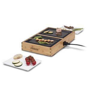 Princess 104020 Tafelgrill Elektrisch Zwart, Bamboe