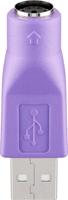 Goobay 68918 PS2 naar USB-adapter/PS/2 adapter voor toetsenborden/passieve adapter/mini-DIN 6 / violet