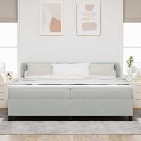 vidaXL Boxspring Bed met Matras Lichtgrijs 200x200 cm Fluweel