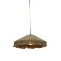 QAZQA Retro hanglamp groen velours met franjes - Frills - thumbnail