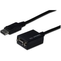 Digitus AK-340410-001-S 0.15m DisplayPort VGA (D-Sub) Zwart video kabel adapter