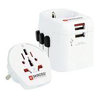 SKROSS | 1.302470 | PRO Light USB (2xA) -World | 3-pins internationale wereldreisadapter met geïntegreerde dubbele USB-oplader - Vermogen: 110V – 770W / 240V – 1680W - 2 x USB 5V / 2.4A