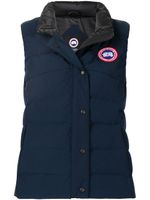 Canada Goose gilet matelassé à patch logo - Bleu