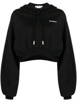 Off-White hoodie crop à logo brodé - Noir