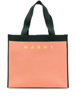 Marni sac cabas en coton à logo en jacquard - Orange