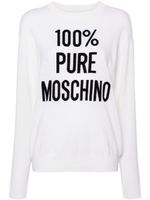 Moschino slogan intarsia-knit jumper - Tons neutres