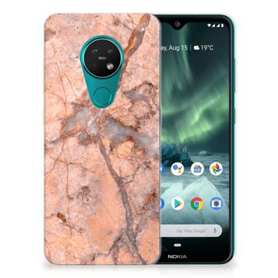 Nokia 7.2 | 6.2 TPU Siliconen Hoesje Marmer Oranje Nokia 7.2 | 6.2 TPU Siliconen Hoesje Marmer Oranje