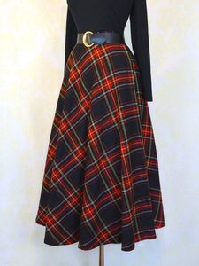 Checked/Plaid Vacation Split Joint Skirt