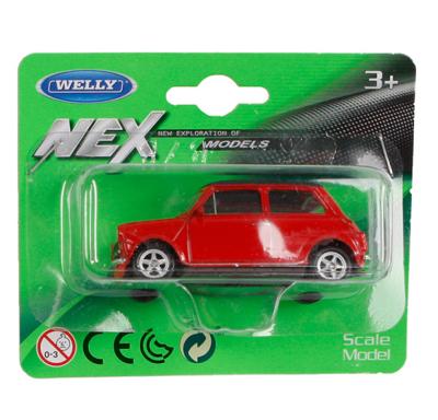 Welly schaalmodel Mini Cooper 6,5 cm alu 1:60 rood