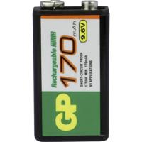 GP Oplaadbare 9V batterij (blok) GPIND17R9HC1 NiMH 9.6 V 170 mAh 1 stuk(s) - thumbnail