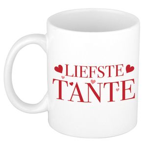 Liefste tante cadeau mok / beker wit - cadeau verjaardag