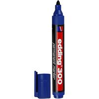 edding 300 permanent marker - blauw - 1 stift - ronde punt 1,5-3 mm - watervast, sneldrogend - wrijfvast - voor karton, kunststof, hout, metaal, glas