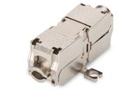 Digitus RJ45-koppeling Netwerk Adapter CAT 6A, Zonder connectoren [1x LSA, Snijklem, Snelaansluiting - 1x LSA, Snijklem, Snelaansluiting] Zilver, Staal