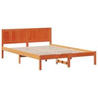 vidaXL Bedframe Wasbruin 140x200 cm van Massief Vurenhout
