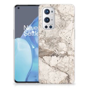 OnePlus 9 Pro TPU Siliconen Hoesje Marmer Beige