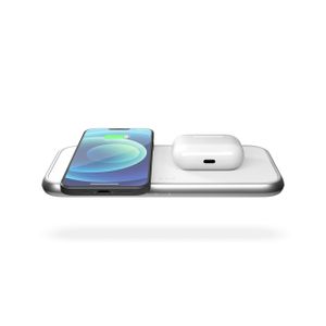 ZENS Aluminium Series Dual Wireless Charger ZEDC10W/00 Inductielader Uitgangen Qi-standaard, USB-A Wit