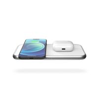 ZENS Aluminium Series Dual Wireless Charger ZEDC10W/00 Inductielader Uitgangen Qi-standaard, USB-A Wit - thumbnail