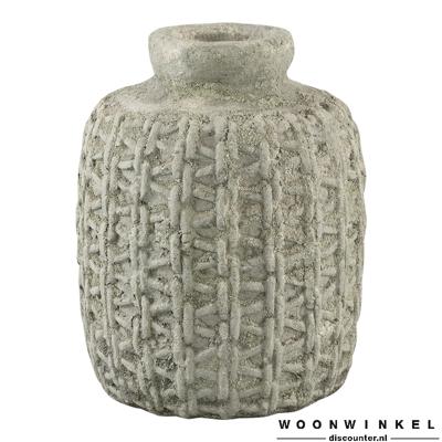 Linny Light Green ceramic ribbed bottle M