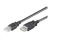 MicroConnect USB2.0, M/F, 0,1 m - USB-kabel (M/F, 0,1 m, 2.0, USB A, USB A, 480 Mbit/s, 0,1 m) zwart