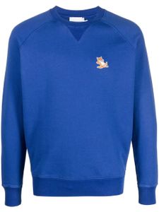 Maison Kitsuné sweat en coton à bords nervurés - Bleu