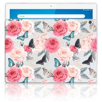 Lenovo Tab M10 Siliconen Hoesje Butterfly Roses - thumbnail