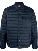 Tommy Hilfiger logo-patch padded shirt jacket - Bleu