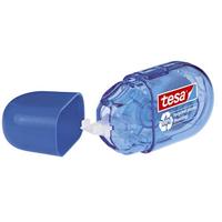 tesa Mini correctieroller ecoLogo - tape voor correctie op papier - klein en ergonomisch - 6 m x 5 mm - blauw