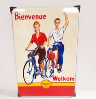 Shell Welkom Bienvenue Emaille Bord - 65 x 45 cm - thumbnail