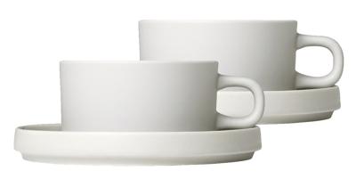 Blomus Thee Kop & Schotel Pilare Moonbeam 170 ml - 2 Sets