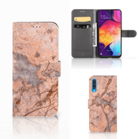 Samsung Galaxy A50 Bookcase Marmer Oranje - thumbnail