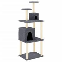 vidaXL Kattenmeubel met sisal krabpalen 167 cm donkergrijs, kattenpaal, kattenboom, kattenkrabpaal, kattenhuis, kattenmeubel, kattenpalen