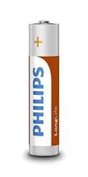 Philips LongLife: blisterverpakking met 4 AAA-batterijen 1,5 V (LR03)
