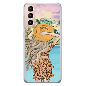 Samsung Galaxy S21 Plus siliconen hoesje - Sunset girl