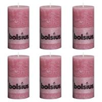 Bolsius Rustiekkaarsen 6 st 130x68 mm oudroze