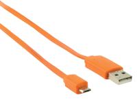Micro USB kabel plat (oranje 1m) voor o.a. smartphones