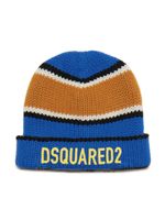 DSQUARED2 KIDS bonnet en laine à logo imprimé - Bleu