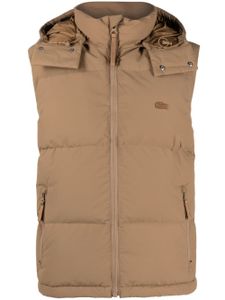 Lacoste gilet matelassé à logo embossé - Marron