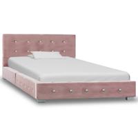 vidaXL Bedframe fluweel roze 90x200 cm