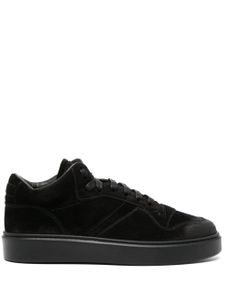 Doucal's logo-debossed suede sneakers - Noir