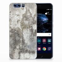 Huawei P10 Plus TPU Siliconen Hoesje Beton Print - thumbnail