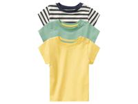 lupilu 3 baby t-shirts (62/68, Marine gestreept/groen/geel)