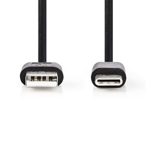 Nedis CCGL60601BK10 USB-kabel 1 m USB 2.0 USB A USB C Zwart