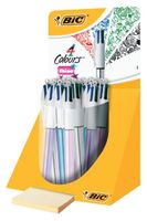 Balpen Bic 4kleuren Shine zilver/paars/roze/blauw